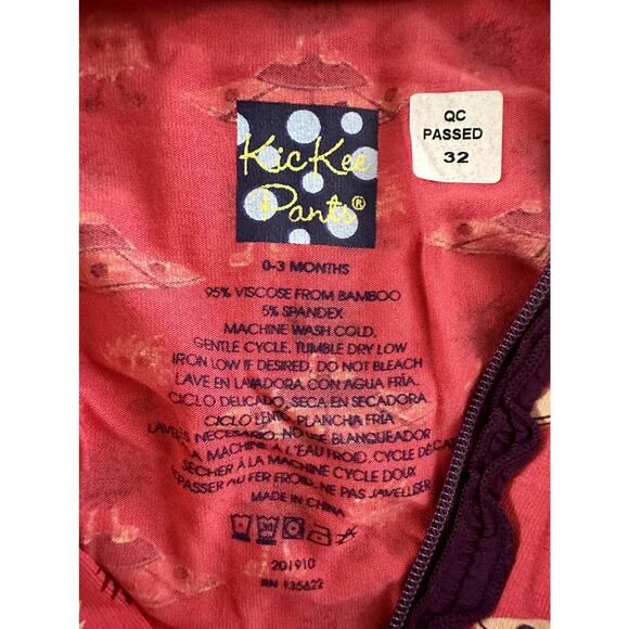 NWT Kickee Pants Red Ginger Alien Monsters Zipper Bamboo Long Sleeve Footie 0-3M - Picture 7 of 8